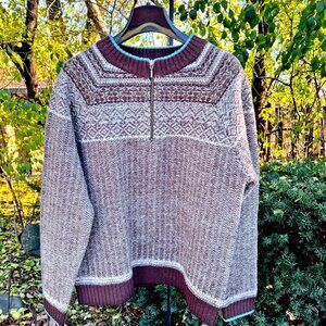 Patagonia Brown and Cream Nordic Pattern Ski Sweater